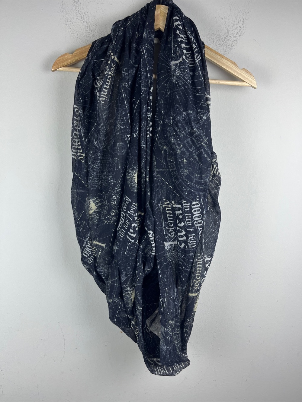 Harry Potter Infinity Scarf Black Gray I Solemnly Swear Up To No Good Marauders